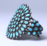 Zuni Sterling Silver Turquoise Needlepoint Bracelet