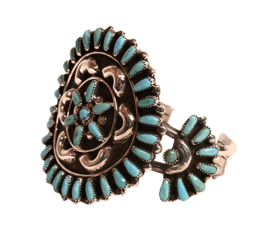 Zuni Cluster Style Cuff Bracelet By Don and Viola Eriacho
