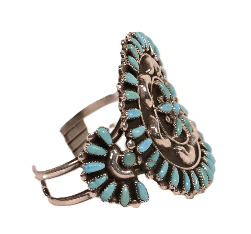 Zuni Cluster Style Cuff Bracelet By Don and Viola Eriacho