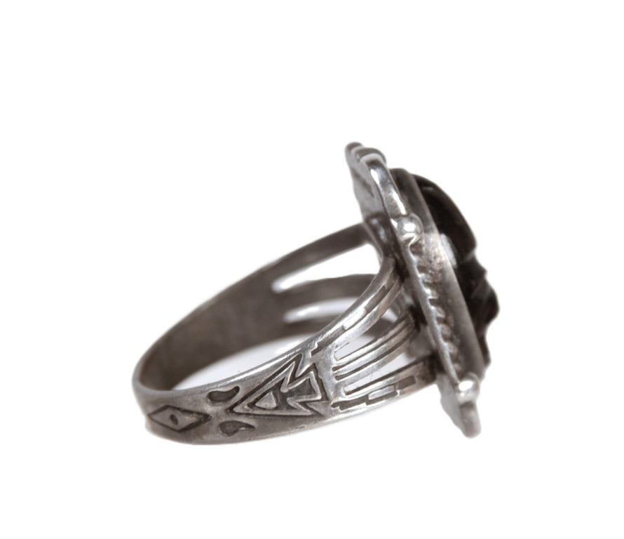 Mexico Silver Black Stone Ring