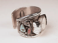 Navajo Sterling Silver Watch Bracelet By Rodania