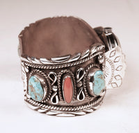 Navajo Sterling Silver Watch Bracelet By Rodania