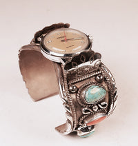 Navajo Sterling Silver Watch Bracelet By Rodania