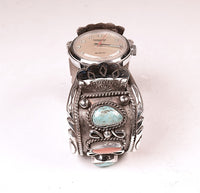 Navajo Sterling Silver Watch Bracelet By Rodania