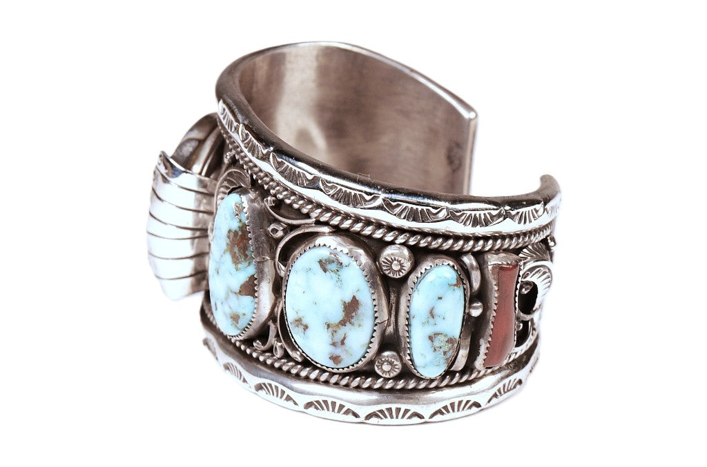 Navajo Sterling Silver Watch Cuff Bracelet By Harvey
