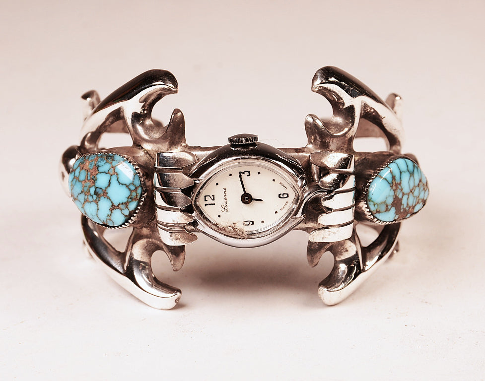 Navajo Sterling Silver Lucerne  Wristwatch