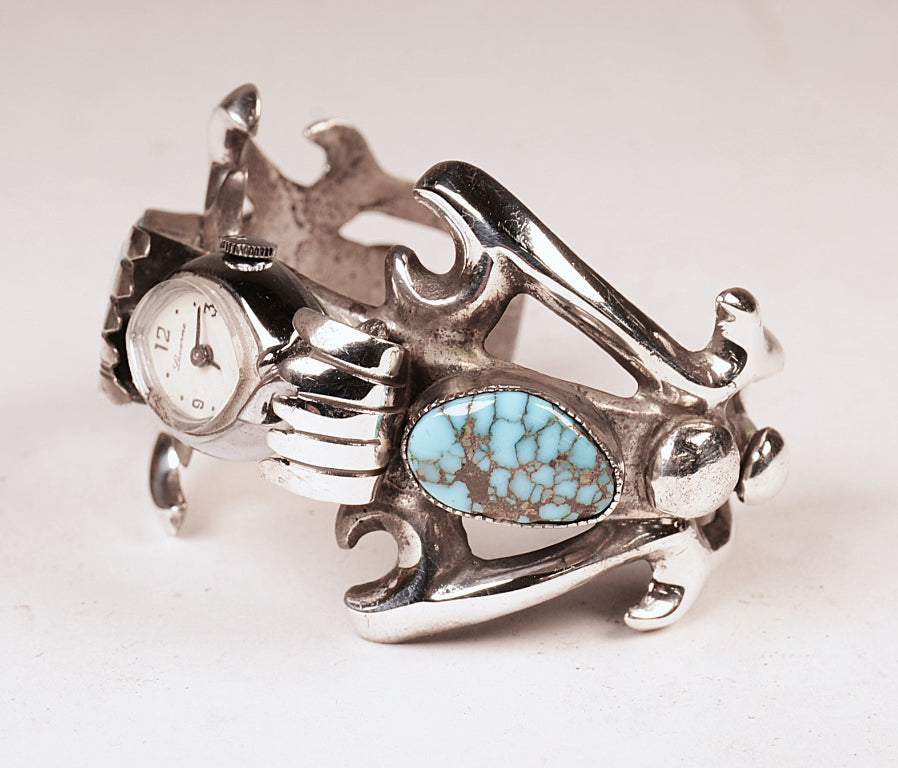 Navajo Sterling Silver Lucerne  Wristwatch