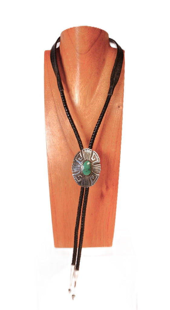 Navajo Sterling Silver Bolo Tie By Tom Billy