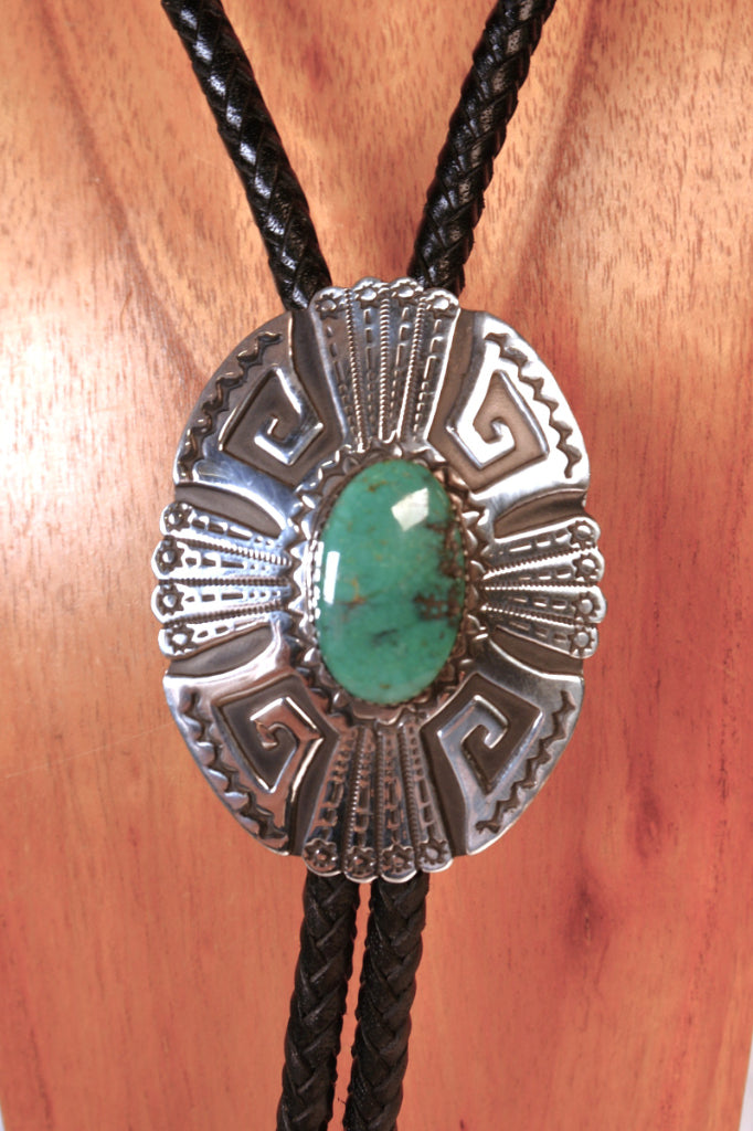 Navajo Sterling Silver Bolo Tie By Tom Billy