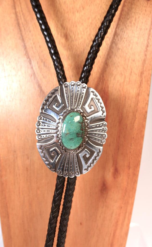 Navajo Sterling Silver Bolo Tie By Tom Billy