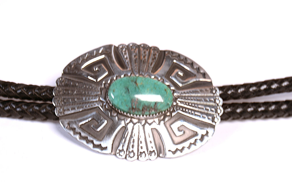 Navajo Sterling Silver Bolo Tie By Tom Billy