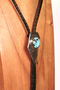 Navajo Overlay Bolo Tie By RMT