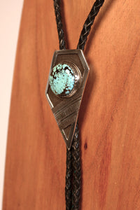 Navajo Overlay Bolo Tie By RMT