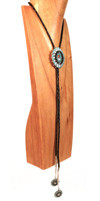 Zuni Pueblo Bolo Tie - Beveled Inlay