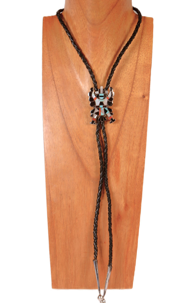 Navajo Indian Dancer Inlay Bolo Tie