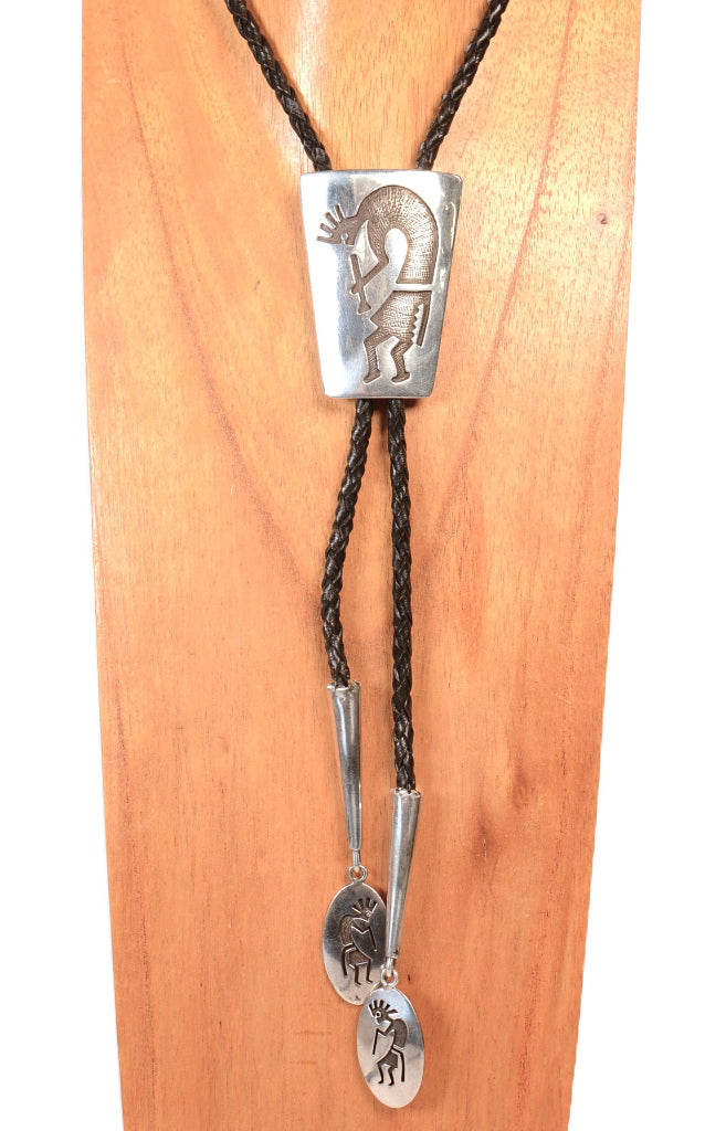 Hopi Pueblo Kokopelli Bolo Tie By Victor Coochwsytewa
