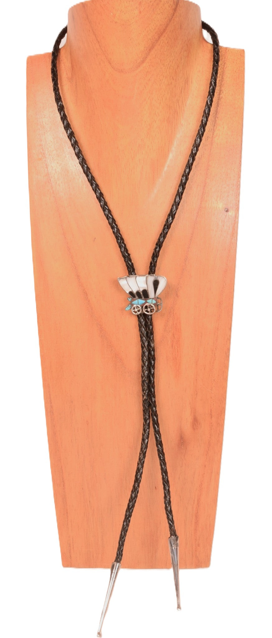 Zuni Pueblo Bolo Tie; Covered Wagon