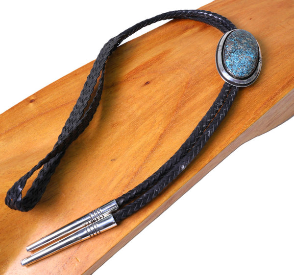 Navajo Spiderweb Turquoise Bolo By Leroy Begay
