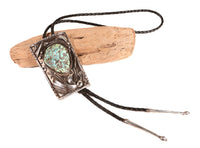 Navajo Sterling Silver Bolo Square Pendant By Russ Rockridge