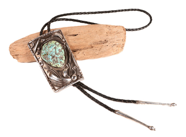 Navajo Sterling Silver Bolo Square Pendant By Russ Rockridge