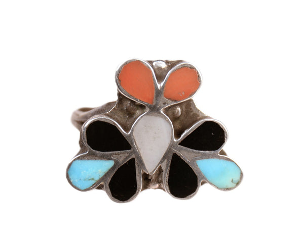 Zuni Pueblo Sterling Silver and Multi Stone Ring