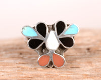 Zuni Pueblo Sterling Silver and Multi Stone Ring
