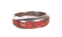 Navajo Inlay Coral Ring