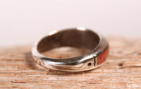 Navajo Inlay Coral Ring