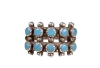 Zuni Pueblo Needlepoint Blue Turquoise Ring