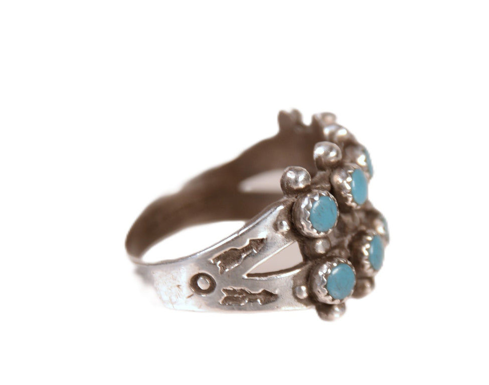 Zuni Pueblo Needlepoint Blue Turquoise Ring