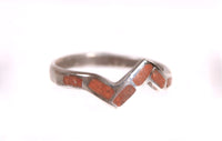 Zuni Pueblo Coral Inlay Ring