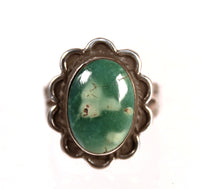 Navajo Green Turquoise Ring By Fred Harvey