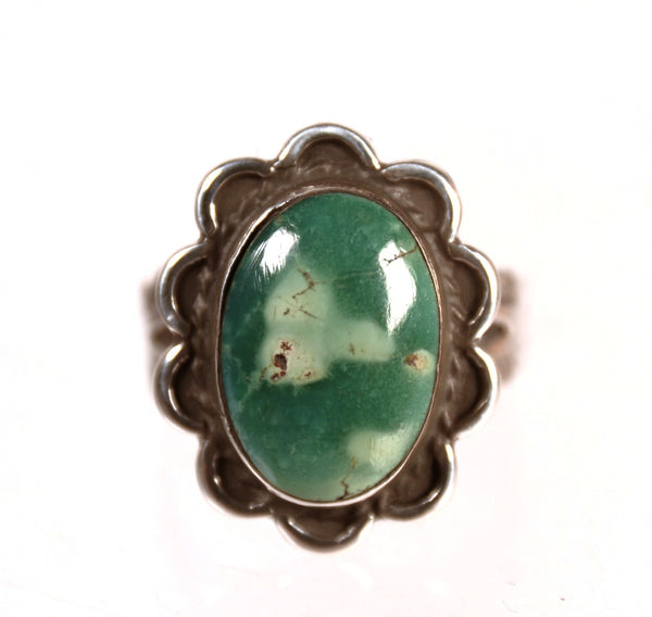 Navajo Green Turquoise Ring Fred Harvey Style