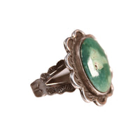 Navajo Green Turquoise Ring By Fred Harvey