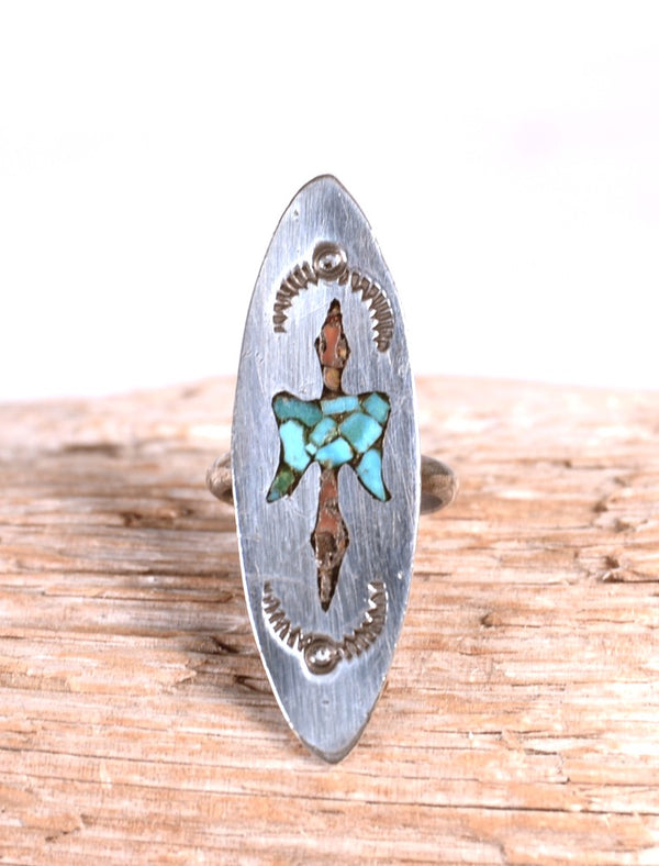 Navajo Inlay Bird Chip Ring
