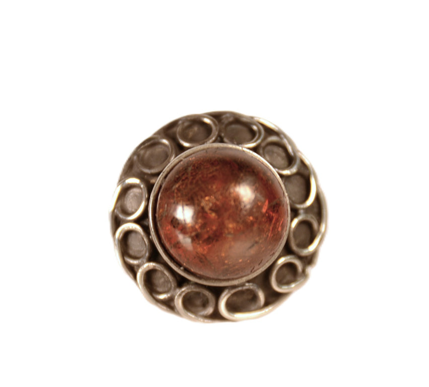 Mexican Silver with Amber Ring