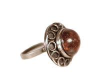 Mexican Silver with Amber Ring