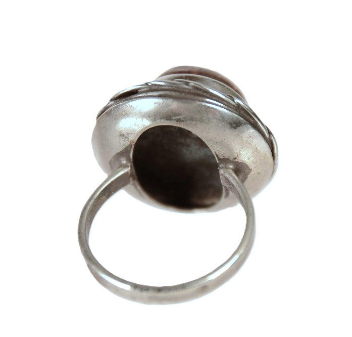 Mexican Silver with Amber Ring