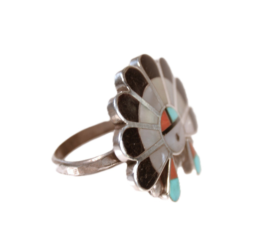 Zuni Pueblo Half Sunface Ring