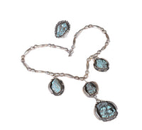 Navajo Sterling Silver and Blue Turquoise Necklace and Ring Set By Jene Pepevich