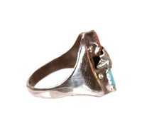 Navajo Turquoise and Coral Ring