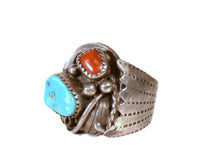 Navajo Coral and Turquoise Ring