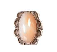 Navajo Peach and Cream Agate Ring