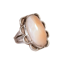 Navajo Peach and Cream Agate Ring