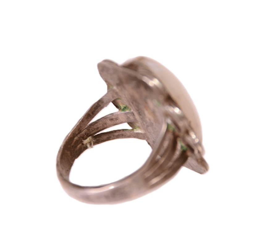 Navajo Peach and Cream Agate Ring