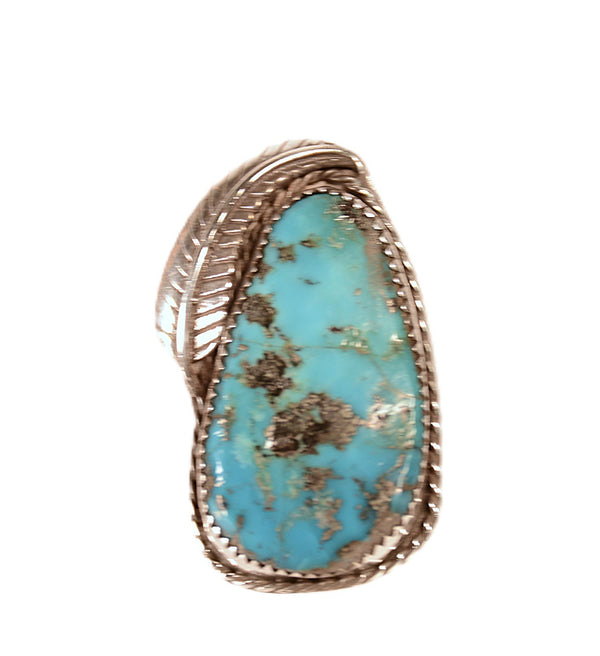 Navajo Blue Turquoise with Matrix Ring
