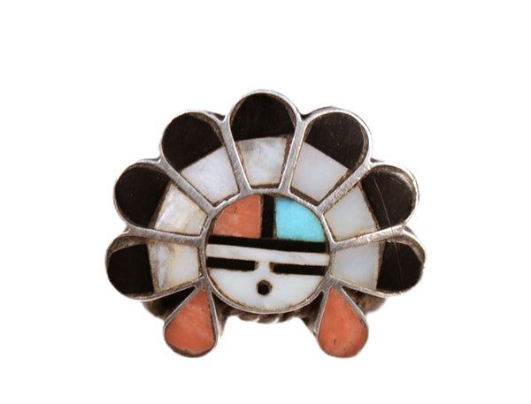 Zuni Pueblo Inlaid Sunface Ring