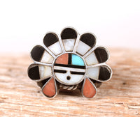 Zuni Pueblo Inlaid Sunface Ring
