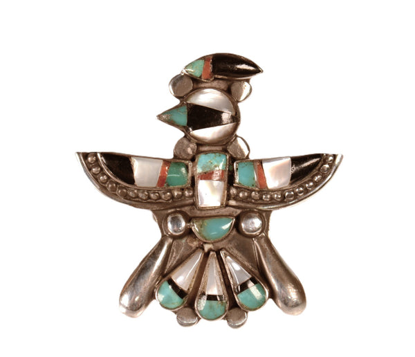 Zuni Pueblo Thunderbird Inlay Multi-Stone Ring