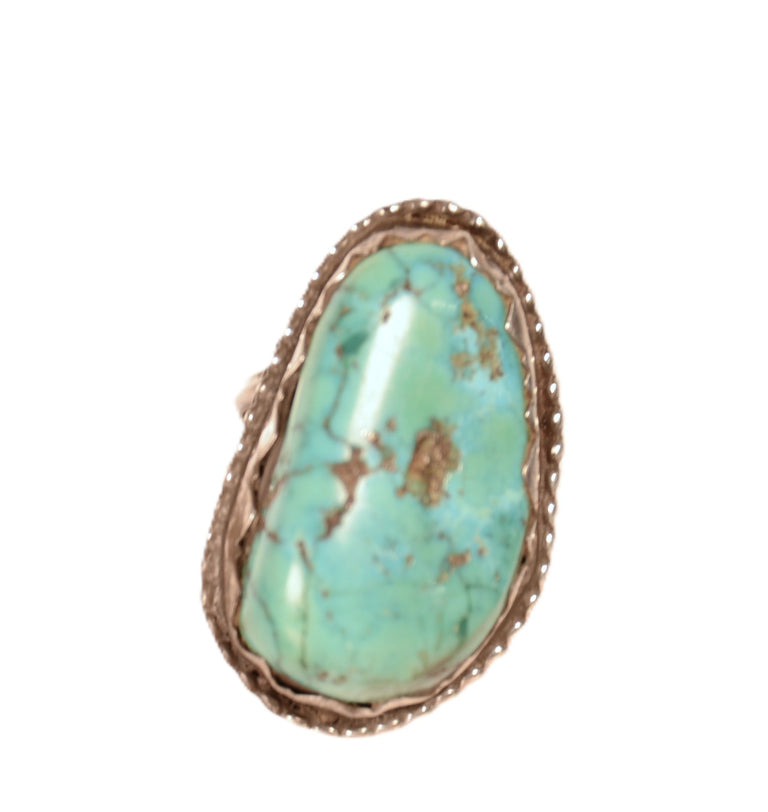 Navajo Blue Turquoise with Matrix Ring